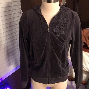 Juicy couture gray velour zip up